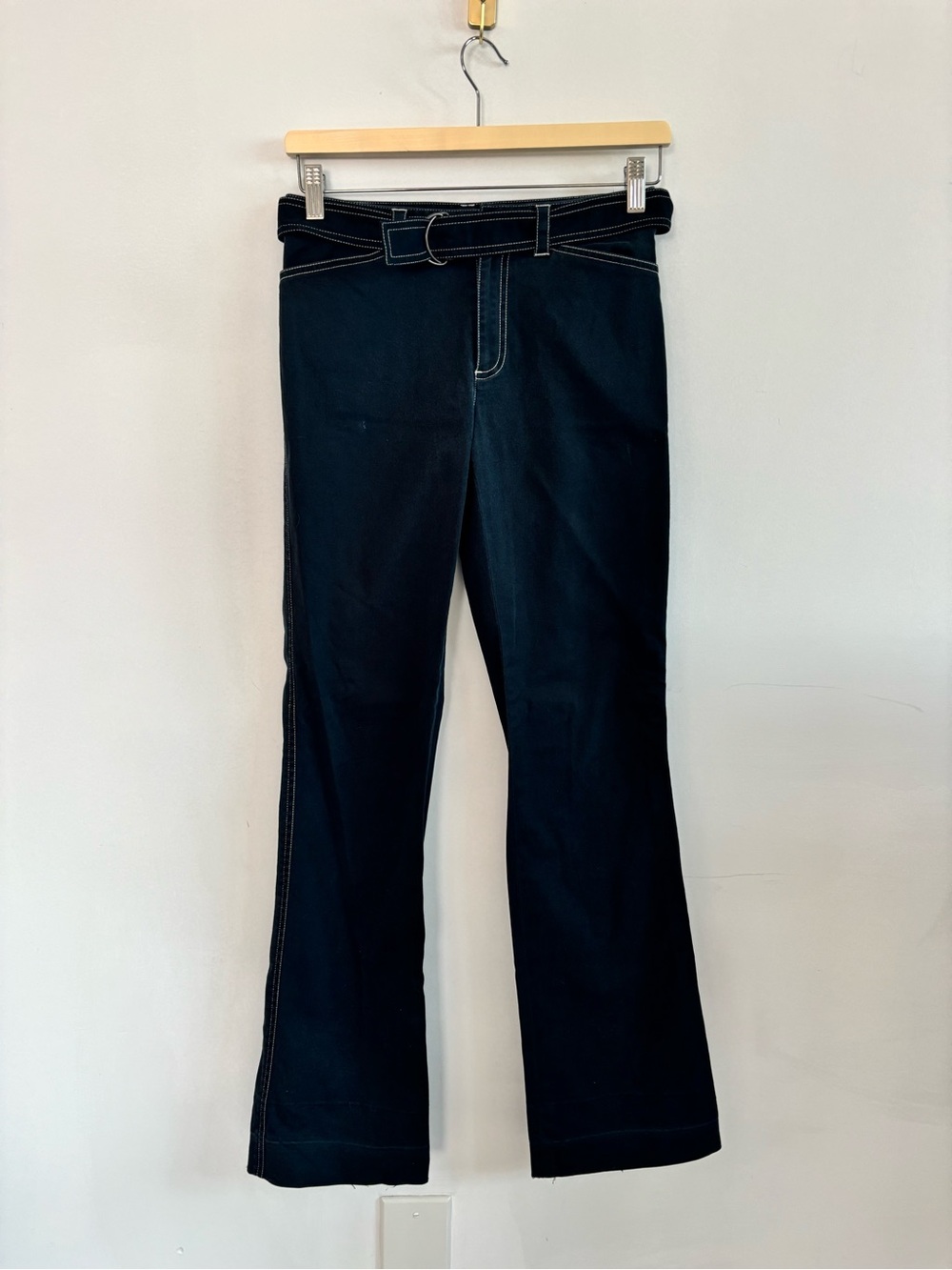 Y2K Bohemian High-Rise Wide Leg Dark Denim Wide-Leg Jeans with Self-Tie Belt